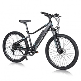 Hyuhome Bike Hyuhome Electric Bicycles for Adults Men Women, 250 W 36 V 12.5 Ah Mountain E-MTB Bicycle, 27.5 Inch Ebikes Full Terrain, Shimano 7 Speed Gearbox Double Disc Brakes for Outdoor Commuter (250W12.5A)