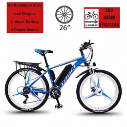 Hyuhome Bike Hyuhome Electric Bikes for Adult, Magnesium Alloy Ebikes Bicycles All Terrain, 26" 36V 350W 13Ah Removable Lithium-Ion Battery Mountain Ebike for Mens, Blue, 10Ah65Km