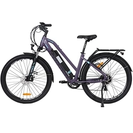 Hyuhome Electric Bike Hyuhome Electric Bikes for Adult Mens Women, 27.5" E-MTB Bicycles Full Terrain 36V 12.5Ah Mountain Ebikes, BAFANG Motor Shimano 7-Speed Double Disc Brakes for Outdoor Commuter (Grey, 820L)