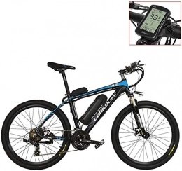 IMBM Electric Bike IMBM T8 36V 240W Strong Pedal Assist Electric Bike, High Quality & Fashion MTB Electric Mountain Bike, Adopt Suspension Fork (Color : Blue LCD, Size : 20Ah)
