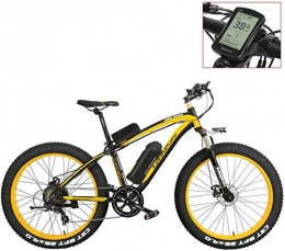 IMBM Electric Bike IMBM XF4000 26 inch Electric Mountain Bike, 4.0 Fat Tire Snow Bike Strong Power 48V Lithium Battery Pedal Assist Bicycle (Color : Yellow-LCD, Size : 500W)