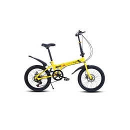 INVEES Electric Bike INVEESzxc Electric Bicycle Folding bicycle Sports 16 / 20 inches 7 Speed Disc Brake Portable Light Cycling Portable Urban Cycling Commuting Folding Bike (Color : Yellow, Size : 16 inch)