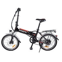 Irypulse Electric Bike Irypulse Men Folding Electric Bike 20” Adult Mountain Bike Urban E-Bike Electric MTB Mountainbike 36V 10Ah With Removable Lithium Battery LCD Hydraulic Display Brakes(Black)