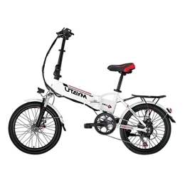 Irypulse Electric Bike Irypulse Men Folding Electric Bike 20” Adult Mountain Bike Urban E-Bike Electric MTB Mountainbike 36V 10Ah With Removable Lithium Battery LCD Hydraulic Display Brakes(White)