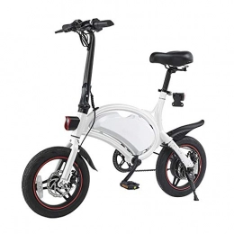 J.I Electric Bike J.I Folding Electric Bicycle Lithium Battery Moped Mini Adult Battery Car Male and Female 14 Inch Small Electric Car White