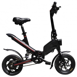 J&LILI Bike J&LILI E-Bike Foldable Auxiliary Pedal Electric Bicycle 250W Engine with 36V6.6Ah Lithium Battery Electric Bicycle 12"14" Inches, Range Up To 30Km, Black, 14 inches