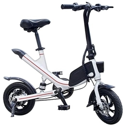J&LILI Electric Bike J&LILI E-Bike Foldable Auxiliary Pedal Electric Bicycle 250W Engine with 36V6.6Ah Lithium Battery Electric Bicycle 12"14" Inches, Range Up To 30Km, White, 12 inches