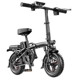 J&LILI Bike J&LILI E-Bike Foldable Auxiliary Pedal Electric Bicycle 400W with 48V Lithium Battery Electric Bicycle 14 Inch City Efahrrad, Maximum Speed 25Km / H, 50~60km