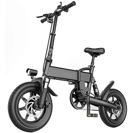 J&LILI Bike J&LILI Electric Bicycle Foldable E-Bike, 14" / 16" Inch Electric Bicycle with 250W / 36V, 5.2Ah, 7.8Ah Lithium Battery, 25 Km / H Top Speed, Black, 14 inch / 5.2AH