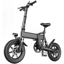 J&LILI Bike J&LILI Electric Bicycle Foldable E-Bike, 14" / 16" Inch Electric Bicycle with 250W / 36V, 5.2Ah, 7.8Ah Lithium Battery, 25 Km / H Top Speed, Black, 14 inch / 7.8AH