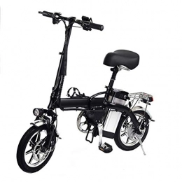 Jannyshop Bike Jannyshop 14" Folding Electric Bike with 48V 12AH Lithium Battery 350w High-speed Motor for Adults -Black