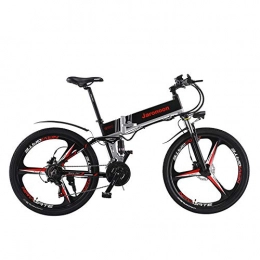 JARONOON M80UP 21 Speed Folding Electric Bicycle, 26 Inch 350W Mountain Bike, 5 Level Pedal Assist, Hydraulic Disc Brakes (Black 12.8Ah)