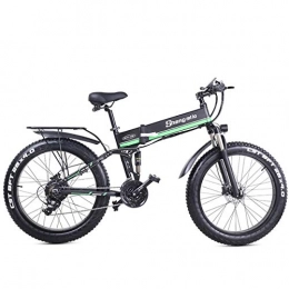 JARONOON Electric Bike JARONOON MX01 1000W Strong Electric Snow Bike, 5-grade Pedal Assist Sensor, 21 Speed Fat Bike, 48V Extra Large Battery E Bike (Green, 1000W 12.8Ah)