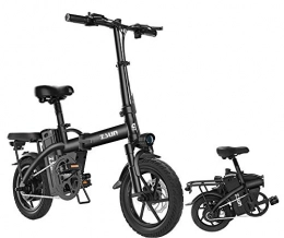 JHKGY Bike JHKGY Lightweight And Aluminum Folding Ebike with Pedals, Power Assist, And 48V Lithium Ion Battery; Electric Bike with 18 Inch Wheels And 400W Hub Motor, Black