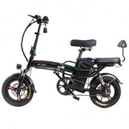 Jieer Electric Bike JIEER 14" Lightweight Alloy Folding City Bicycle Bike, 400W Electric Foldable Pedal Assist E-Bike with LED Front Light Easy To Store in Caravan Motor Home Silent Motor E-Bike for Cycling