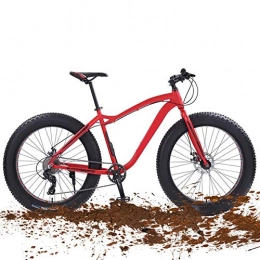 Jieer Electric Bike JIEER 26'' Carbon Steel Mountain Bike with 17'' Frame Disc-Brake Kickstand 24 Speeds, Red Colors