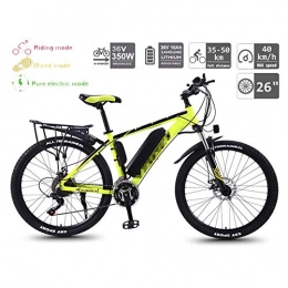 Jieer Electric Bike JIEER 26'' Electric Bikes for Adult Magnesium Alloy Bikes Bicycles All Terrain Mens Mountain Bike 36V 350W Electric Bicycle 30 Speed Gear And Three Working Modes for Outdoor Cycling-Yellow