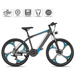 Jieer Electric Bike JIEER 26'' Electric Mountain Bike Fat Tire E-Bike Sports Mountain Bikes Full Suspension with 27 Speed Gear And Three Working Modes, Disc Brakes, for Outdoor Cycling Travel Work Out-Blue