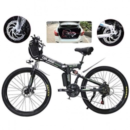 Jieer Electric Bike JIEER E-Bike Folding Electric Mountain Bike, 500W Snow Bikes, 21 Speed 3 Mode LCD Display for Adult Full Suspension 26" Wheels Electric Bicycle for City Commuting Outdoor Cycling-Black