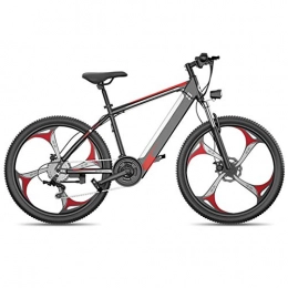 Jieer Electric Bike JIEER Electric Bike 26 Inches Fat Tire Snow Bicycle Mountain Bikes Men's Dual Disc Brake Aluminum Alloy for Adults And Teens, for Sports Outdoor Cycling Travel, LED Light-Red