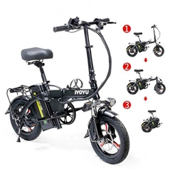 Jieer Electric Bike JIEER Electric Bikes Foldable E-Bike Adjustable Lightweight Alloy Frame E-Bike with Pedal for Adults And Teens, Or Sports Outdoor Cycling Travel Commuting, Shock Absorption Mechanism