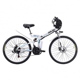 Jieer Electric Bike JIEER Electric Mountain Bike 26" Wheel Folding Ebike LED Display 21 Speed Electric Bicycle Commute Ebike 500W Motor, Three Modes Riding Assist, Portable Easy To Store for Adult-White