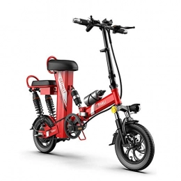 Jieer Electric Bike JIEER Folding Electric Bike for Adults, City Bicycle 3 Riding Modes with 350W Motor, 12" Lightweight Folding E-Bike Max Speed 25Km / H for Outdoor Cycling Work Out-Red