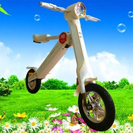 JJZXLQ Bike JJZXLQ Mini Folding Electric Bike Urban Folding Electric Bike Size: 12 Inches, 250W, Load Capacity: 150 Kg, White