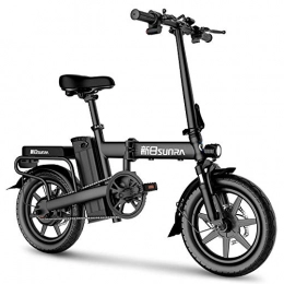 JNWEIYU Bike JNWEIYU Electric Bicycle Adult Waterproof 14 inch Foldable Electric Bike with Front Led Light for Adult Removable 48V Lithium-Ion Battery 350W Brushless Motor Load Capacity of 330 Lbs (Color : Black)