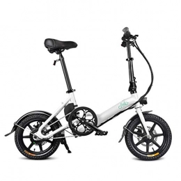 JNWEIYU Electric Bike JNWEIYU Electric Bicycle Adult Waterproof 14 inch Folding Electric Bike with 250W 36V / 7.8AH Lithium-Ion Battery - 3 Gear Electric Power Assist (Color : White)