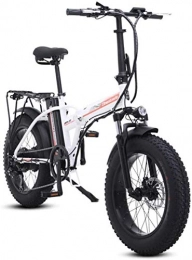 JNWEIYU Bike JNWEIYU Electric Bicycle Adult Waterproof 20 inch Snow Electric Bike Removable Lithium-Ion Battery 500W Urban Commuter 7 Speed Ebike for Adults 48V 15Ah Lithium Battery (Color : White)