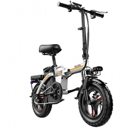 JNWEIYU Bike JNWEIYU Electric Bicycle Adult Waterproof Folding Portable Electric Bicycle Adult Hybrid Bike 48V Removable Lithium Ion Battery 400W Motor 14 inch Road Bike Motorcycle Scooter with Disc Brakes