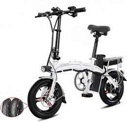JNWEIYU Electric Bike JNWEIYU Electric Bicycle Adult Waterproof Lightweight Aluminum Folding E-Bike with Pedals Power Assist and 48V Lithium Ion Battery Electric Bike with 14 inch Wheels and 400W Hub Motor