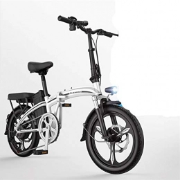 JNWEIYU Electric Bike JNWEIYU Electric Bicycle Adult Waterproof Lightweight and Aluminum Folding E-Bike with Pedals Power Assist and 48V Lithium Ion Battery Electric Bike with 14 inch Wheels and 400W Hub Motor