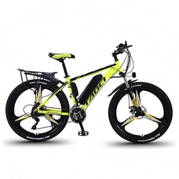 JNWEIYU Electric Bike JNWEIYU Electric Bicycle Adult Waterproof Magnesium Alloy Ebikes Bicycles All Terrain, 350W 13Ah Removable Lithium-Ion Battery Mountain Ebike for Mens (Color : Yellow, Size : 30 speed 26 inches)