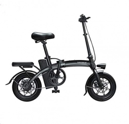 JNWEIYU Bike JNWEIYU Electric Bicycle Adult Waterproof Portable and Easy to Store Lithium-Ion Battery and Silent Motor Thumb Throttle with LCD Speed Display (Color : Black)