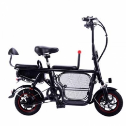 JUN Electric Bike JUN Adult Electric Bicycle, Folding 12-Inch Parent-Child Lithium Battery, High Carbon Steel, Light Portable Pet Two-Wheeled Vehicle, A