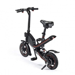 JUN Electric Bike JUN Electric Folding Bicycle 12 Inch Folding Electric Bicycle Mini Travel 36V Lithium Battery Adult Men And Women To Help Bicycle, Black, 36v6.6ah
