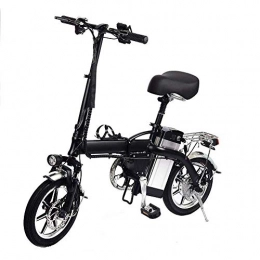 June Bike June 14 Electric Folding Bike - EBike Aluminum Alloy Portable Electric 350W Powerful Motor Electric Bicyclewith 48V / 10AH Lithium Battery, 50-60KM Max Speed / H Speed - Black
