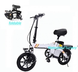 June Electric Bike June 14 Inch Electric Bike With Detachable Lithium Battery 48V 18AH Lithium Battery 250w High-speed Motor For Adults Folding Electric Mountain Bike, White