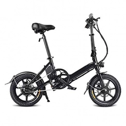 June Bike June Electric Folding Bike14 Inches Foldable Electric Bicycle Double Disc Brake Aluminum Frame For Cycling Collapsible With Pedals 7.8AH Lithium Ion Battery Easy To Stow, Black