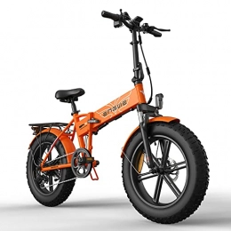 JUYHTY Electric Bike JUYHTY 500W Fat Folding Tire Electric Mountain Bike Carrying 150KG Crowd, 5 Hours Fast Charge Removable Battery Portable Travel Snow Bike for 155-198cm Crowd Orange