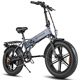 JUYHTY Bike JUYHTY 500W Folding Fat Tire Electric Mountain Bike, LED Large Display 7 Speed Sonw Bicycle 5 Hours Fast Charge Battery 3 Riding Modes Grey