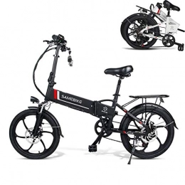 JUYUN Bike JUYUN 20'' Electric Bike Folding Mountain Ebike 350W Electric Bicycle, 35KM / H Commuting Bike with 48V 10.4Ah Lithium Battery, 7 Speed Gears, Black