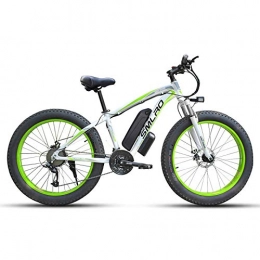 JUYUN Bike JUYUN 350W Electric Bike for Adult, Electric Mountain Bike, 26'' Electric Bicycle, 18.6MPH Fat Tire Ebike with Removable 15Ah Battery, Professional 21 Speed Gears, White Green