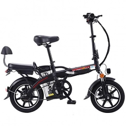 JXH Bike JXH 14 in Folding E-Bike Electric City Bike with Removable Large Capacity Lithium-Ion Battery (48V 350W), for Outdoor Cycling Travel Work Out And Commuting, Black 10A