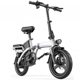 JXH Bike JXH Folding Electric Bike, 400W Motor Max Speed 25Km / H LCD Display, Seat Adjustable, Portable Folding Bicycle Sports Outdoor Cycling Work Out And Commuting, white 100KM