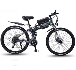 JXH Electric Bike JXH Folding Mountain Bike for Adult 36V 8AH Electric Mountain Bicycle And Dual Disc Brakes, with LED Display Eco-Friendly Bike for Urban Commuter, Gray