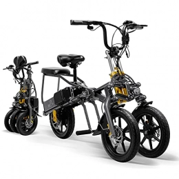 Brogtorl Electric Bike JXing Adult 3-wheel Folding Electric Bicycle, 48v Dual Battery, 15.6ah 350W, the World's Only Full-scale Electric 3-wheel Folding Bicycle Mountain Bike Snowmobile, Which can be Folded in one Second