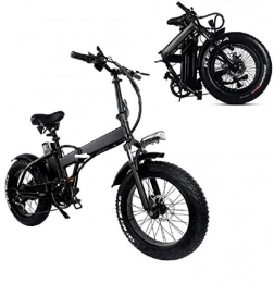 JXXU Electric Bike JXXU Electric Folding Bike Fat Tire 20 * 4" with 48V 15Ah Lithium-ion Battery 500W Motor, City Mountain Bicycle Booster Electric Scooter for Adults